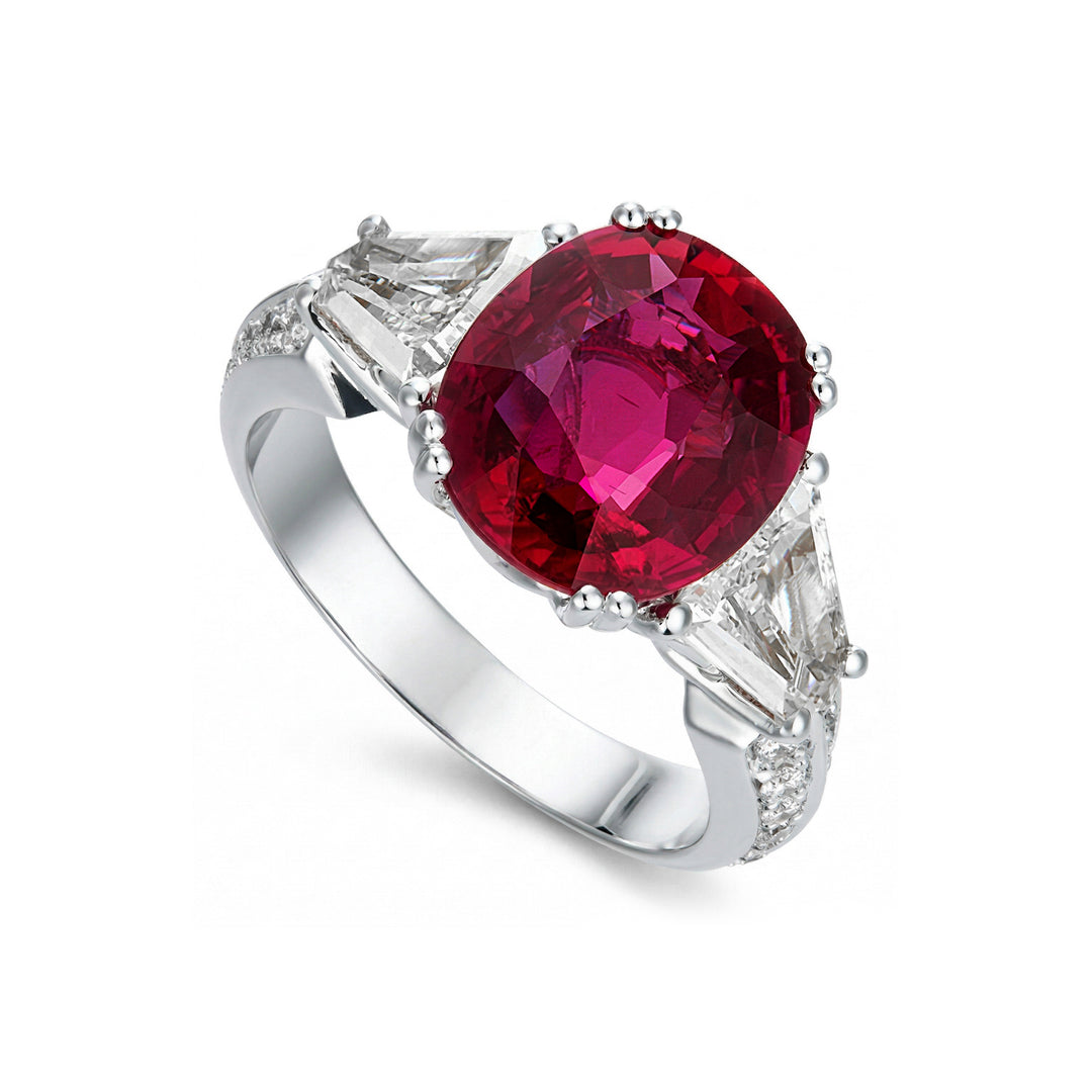 World Diamond Group 6x8 oval ruby ring with contour APU370DIRU-26084110069
