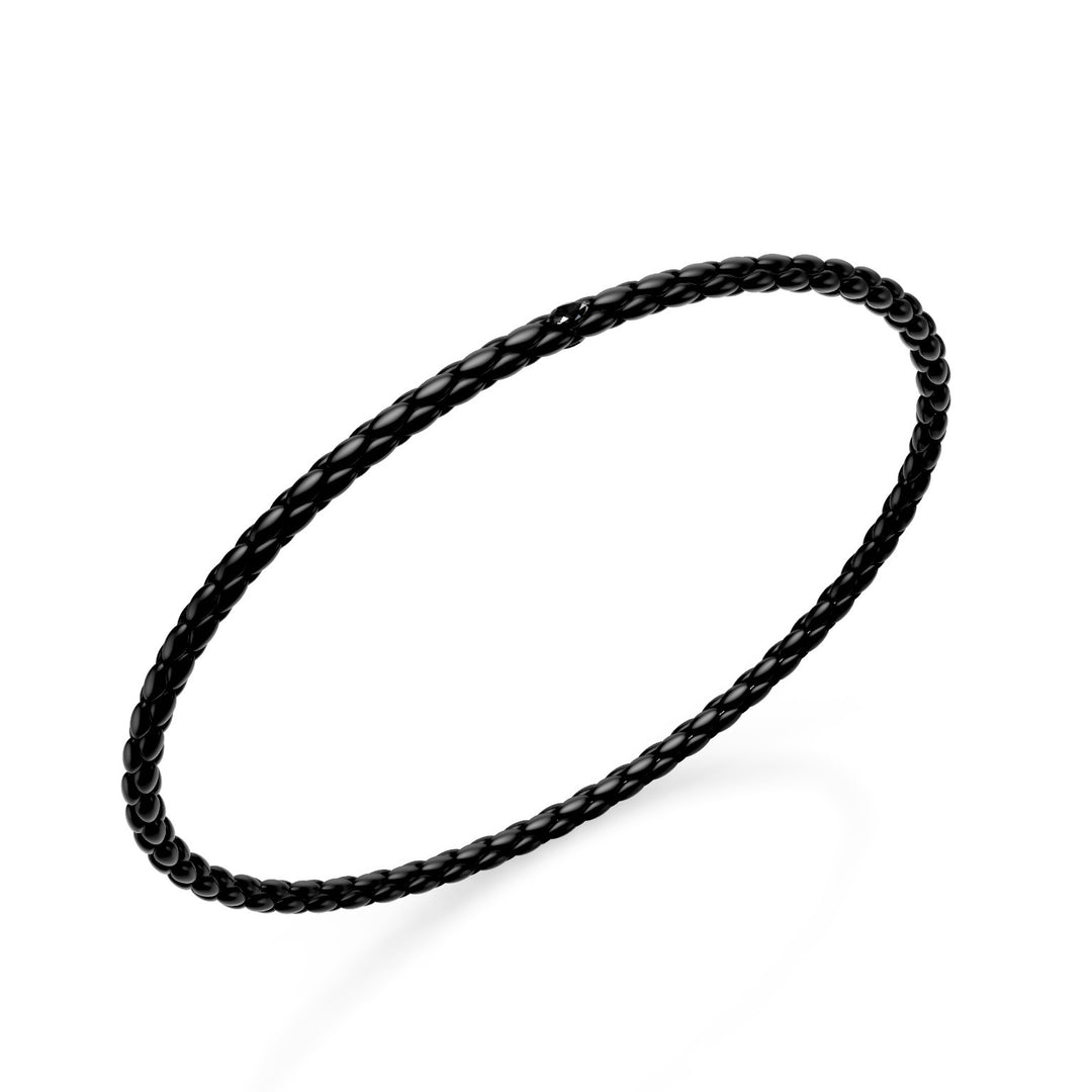 Golay-armband in zwart titanium, met visgraatschakel en element met twee zwarte marquise-diamanten 18,5 cm GBR039E1BKNE-185