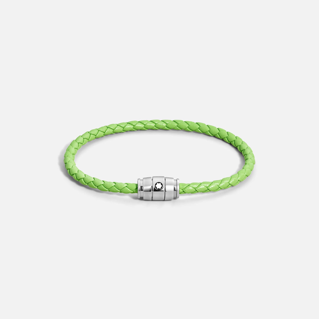 Montblanc 3-ring steel and Meisterstück Lime leather bracelet size S 13429260