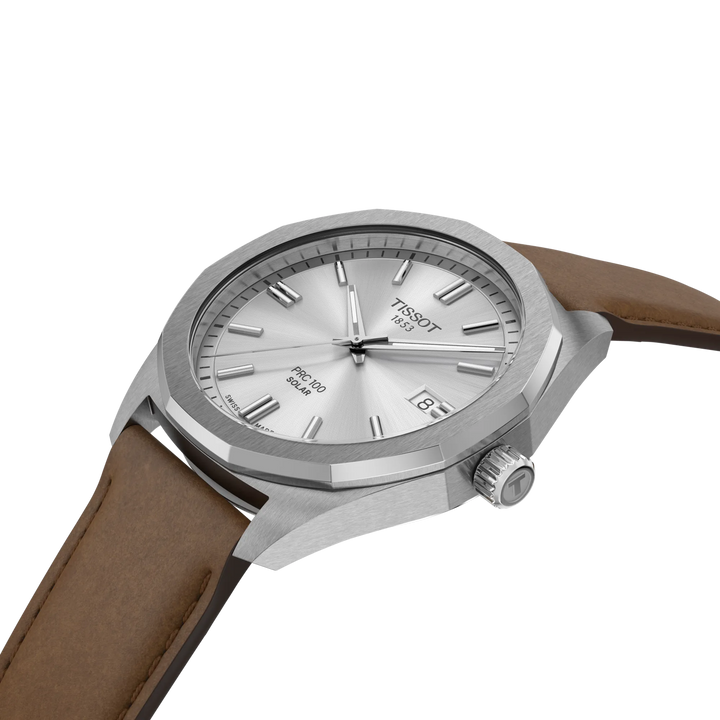 Tissot watch PRC 100 Solar 39mm silver quartz steel T151.422.16.031.00