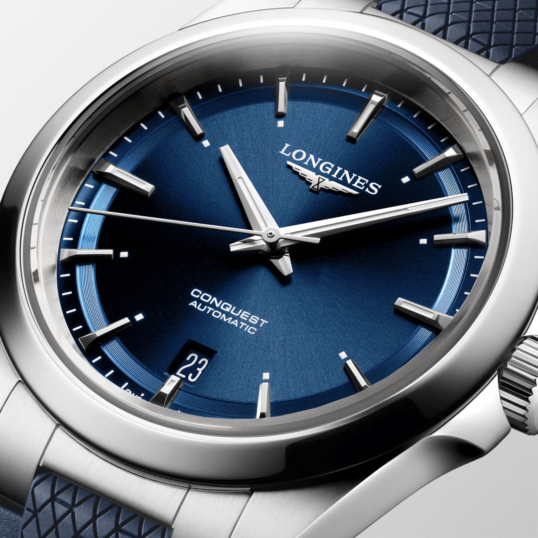 Longines Conquest 38mm blauw automatisch stalen horloge L3.720.4.92.9