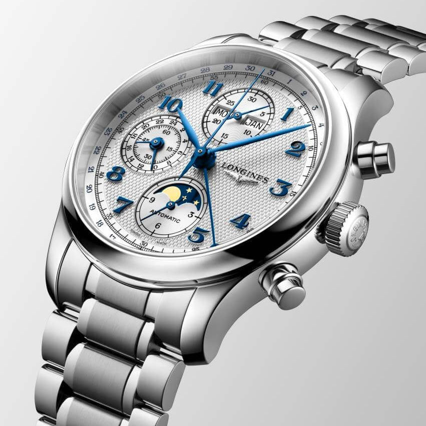 Longines watch Master Collection Chrono Moonphase 41mm silver automatic steel L2.962.4.73.6