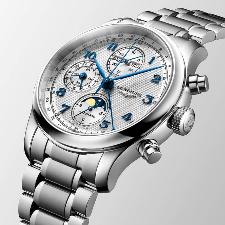 Longines watch Master Collection Chrono Moonphase 41mm silver automatic steel L2.962.4.73.6