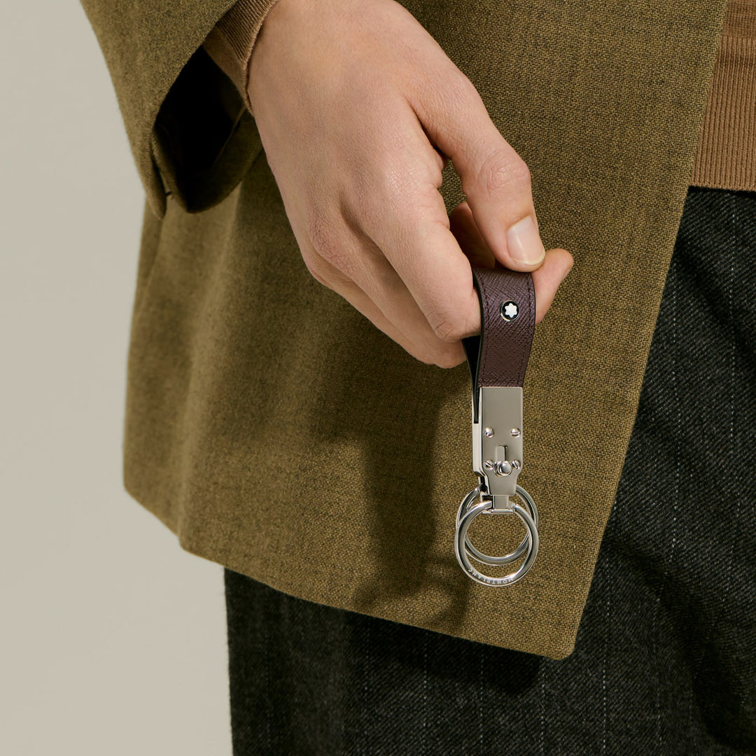 Montblanc Sartorial Ebony leather key ring 223073