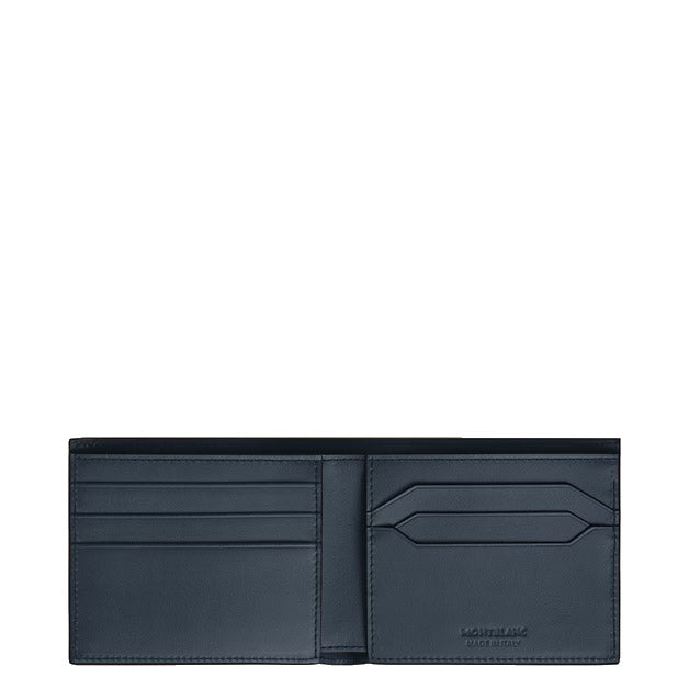 Montblanc 6-Pocket-Geldbörse Leder Meisterstück blauer Samt 220446