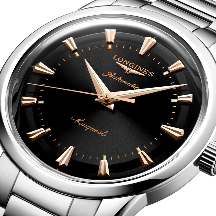 Longines Heritage 40mm zwart stalen automatisch horloge L1.650.4.52.6