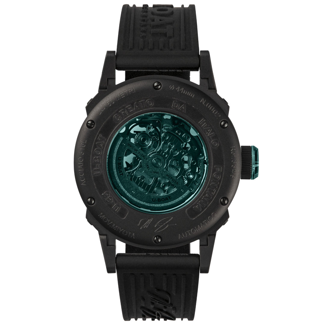 U-BOAT watch U-65 44mm turquoise automatic steel black PVD finish 3348