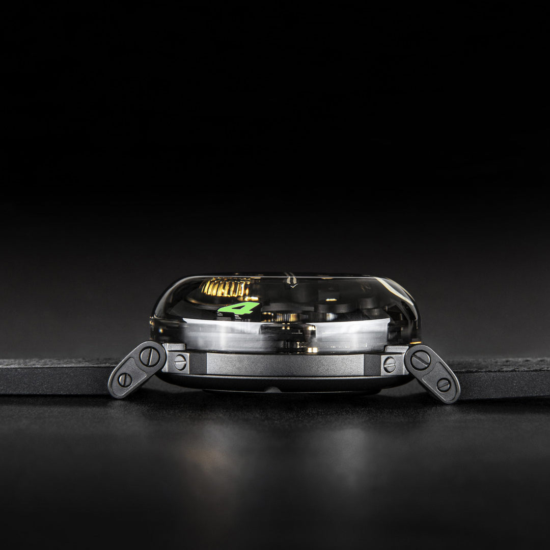 U-BOAT horloge U-65 SS GROEN 44 mm geskeletteerd kwartsstaal 3350