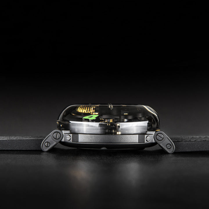 U-BOAT horloge U-65 SS GROEN 44 mm geskeletteerd kwartsstaal 3350
