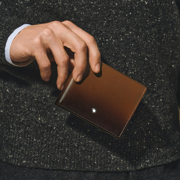 Montblanc portemonnee 6 vakken Meisterstück bruin 220315