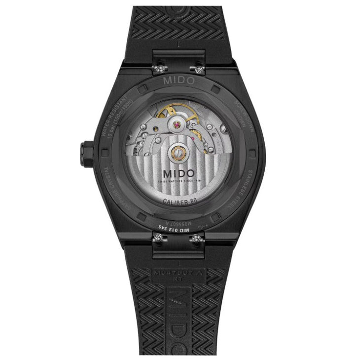Mido watch Multifort 8 One Crown black 38 x 40mm automatic black steel PVD finish black M055.507.37.051.00