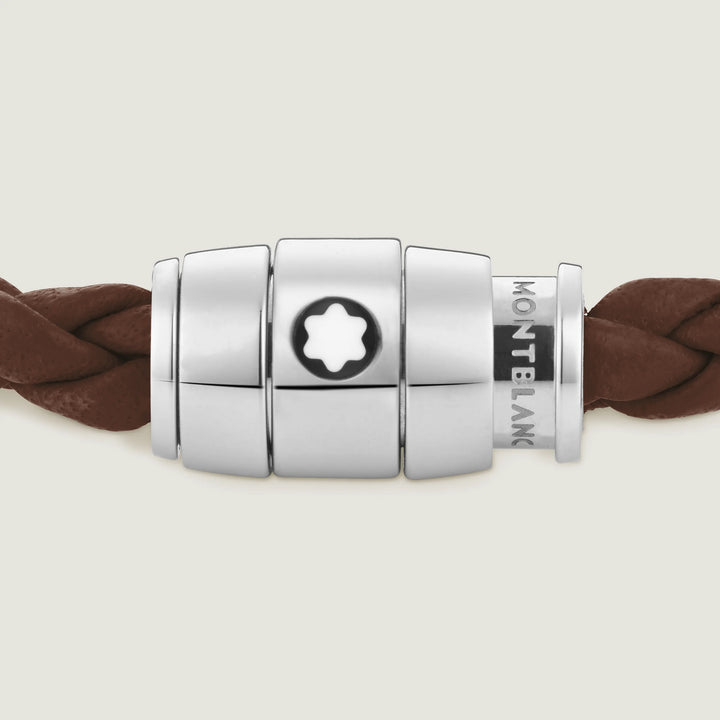Montblanc 3-Ring-Stahlarmband und Meisterstück Brown Fawn-Leder, Größe L 13600268