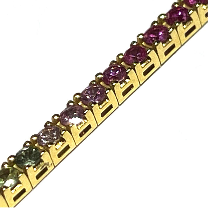 18kt gouden Rainbow Tennis-armbandlenzen met saffieren 0081BR