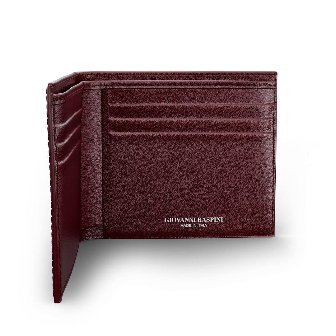 Giovanni Raspini bordeauxrode croco lederen portemonnee 925 zilver L0031