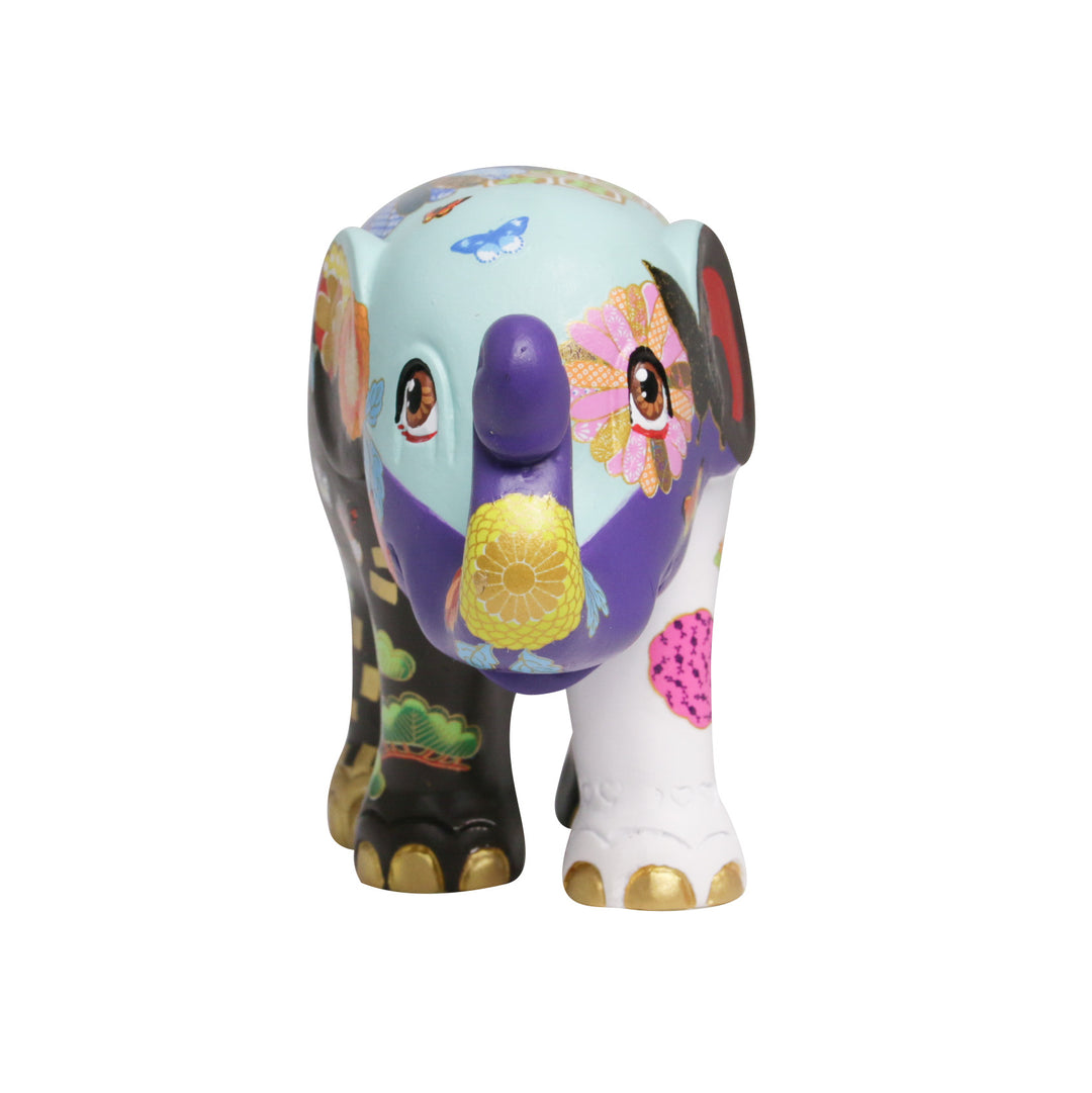 Elefantenparade Elefant Happy Kiku 15 cm, limitierte Auflage von Chris Chun UK National Tour 2013 HAPPY KIKU 15