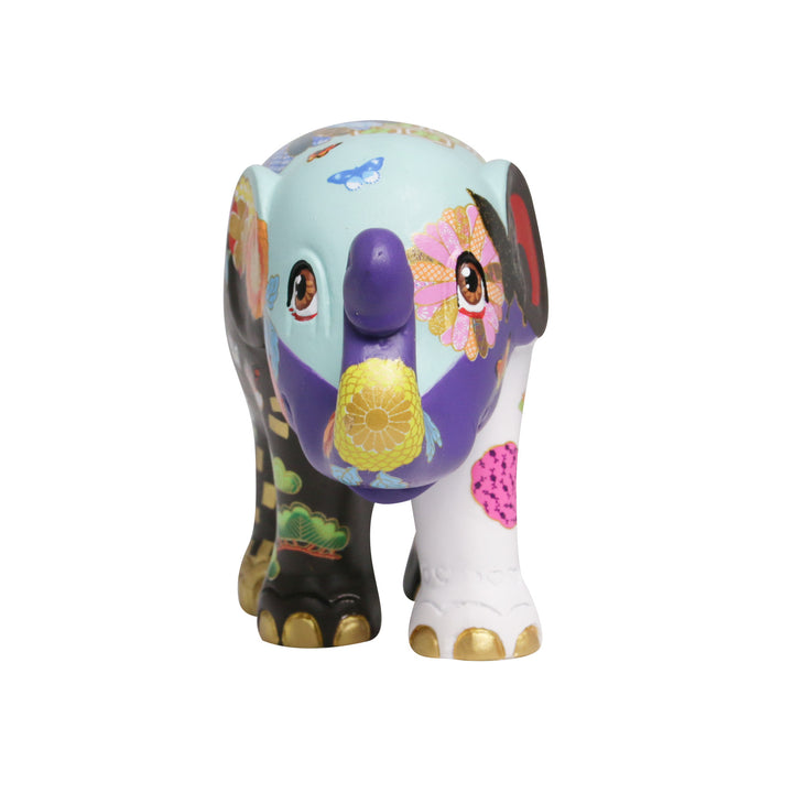 Elefantenparade Elefant Happy Kiku 15 cm, limitierte Auflage von Chris Chun UK National Tour 2013 HAPPY KIKU 15