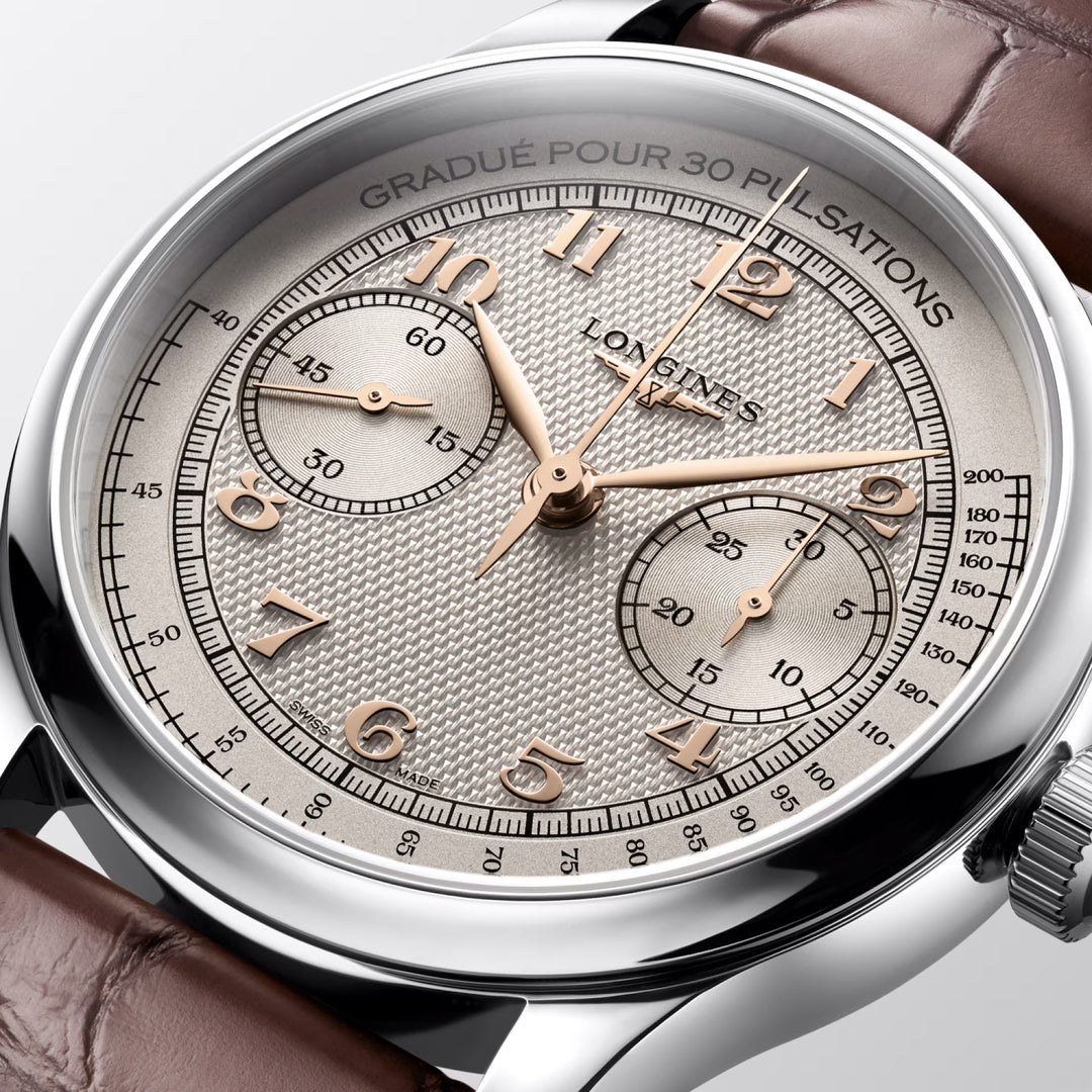 Longines watch Master Collection Chrono Monopusher 41mm ivory manual steel L2.960.4.78.2