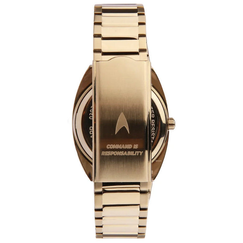 Lorenz STAR TREK Command Uhr 40x36 mm grüner Quarzstahl, goldfarbenes PVD-Finish 030287KK