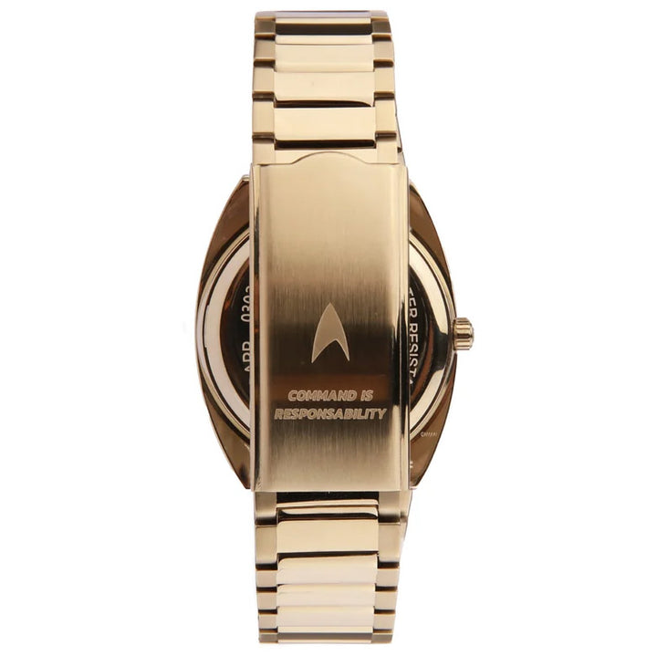 Lorenz STAR TREK Command Uhr 40x36 mm grüner Quarzstahl, goldfarbenes PVD-Finish 030287KK