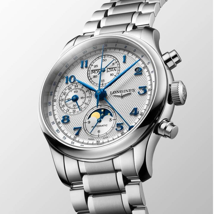 Longines watch Master Collection Chrono Moonphase 41mm silver automatic steel L2.962.4.73.6