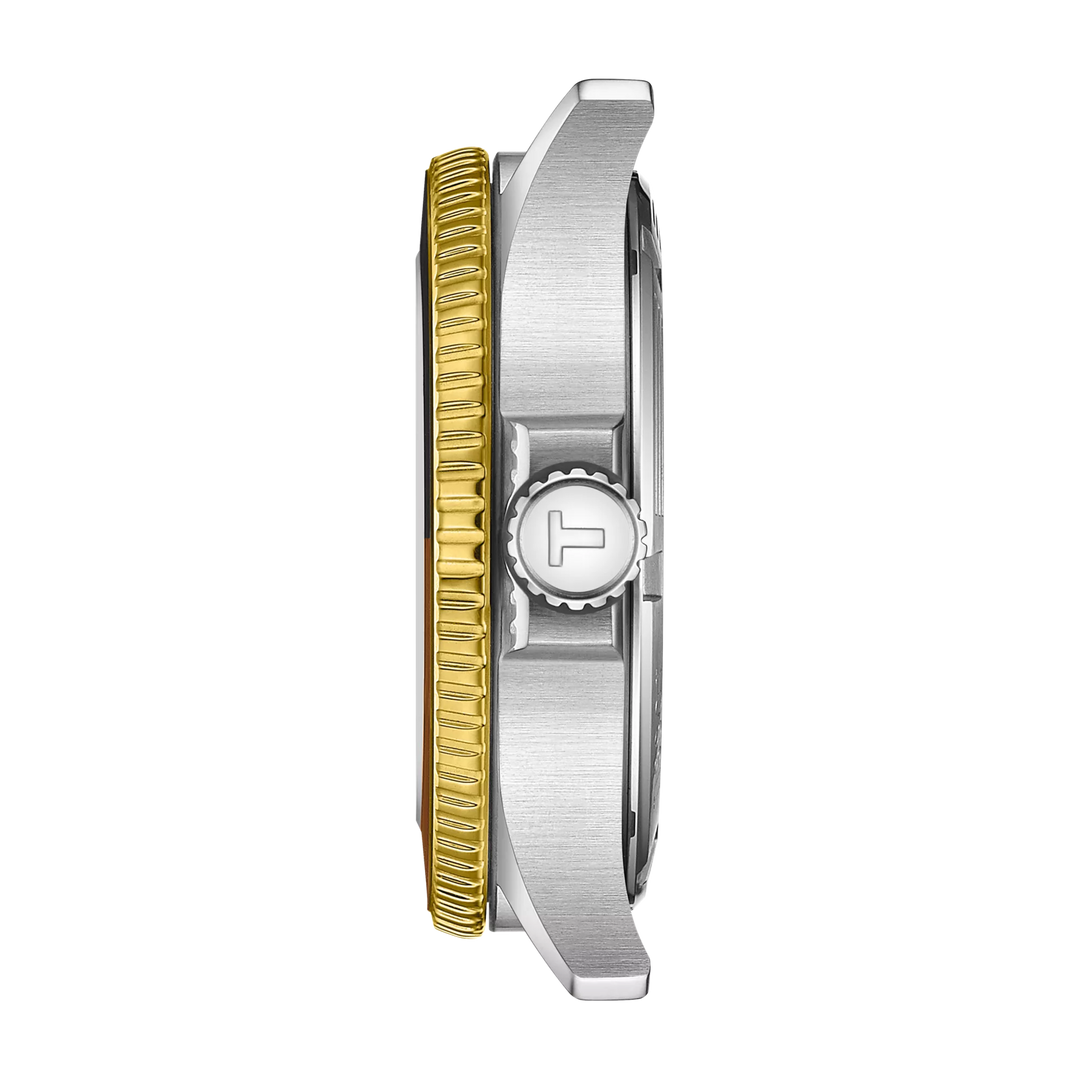 Tissot SeaStar 1000 GMT Kijk 40 mm zwarte kwarts stalen afwerking PVD Gold Gold T120.852.22.051.00