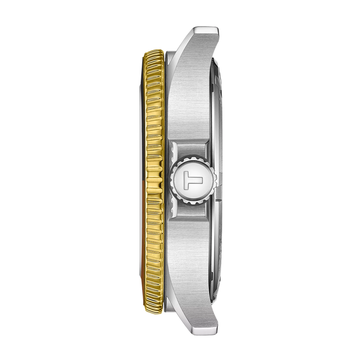 Tissot SeaStar 1000 GMT Kijk 40 mm zwarte kwarts stalen afwerking PVD Gold Gold T120.852.22.051.00