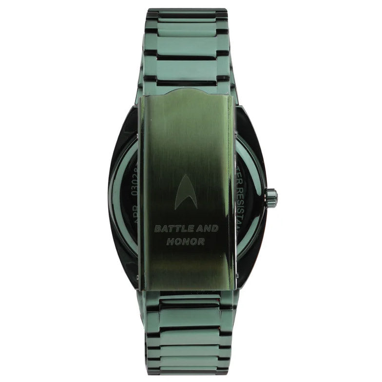 Lorenz STAR TREK Klingon horloge 40x36 mm groen kwartsstaal groene PVD-afwerking 030287KL