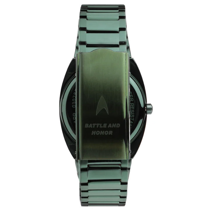 Lorenz STAR TREK Klingon horloge 40x36 mm groen kwartsstaal groene PVD-afwerking 030287KL