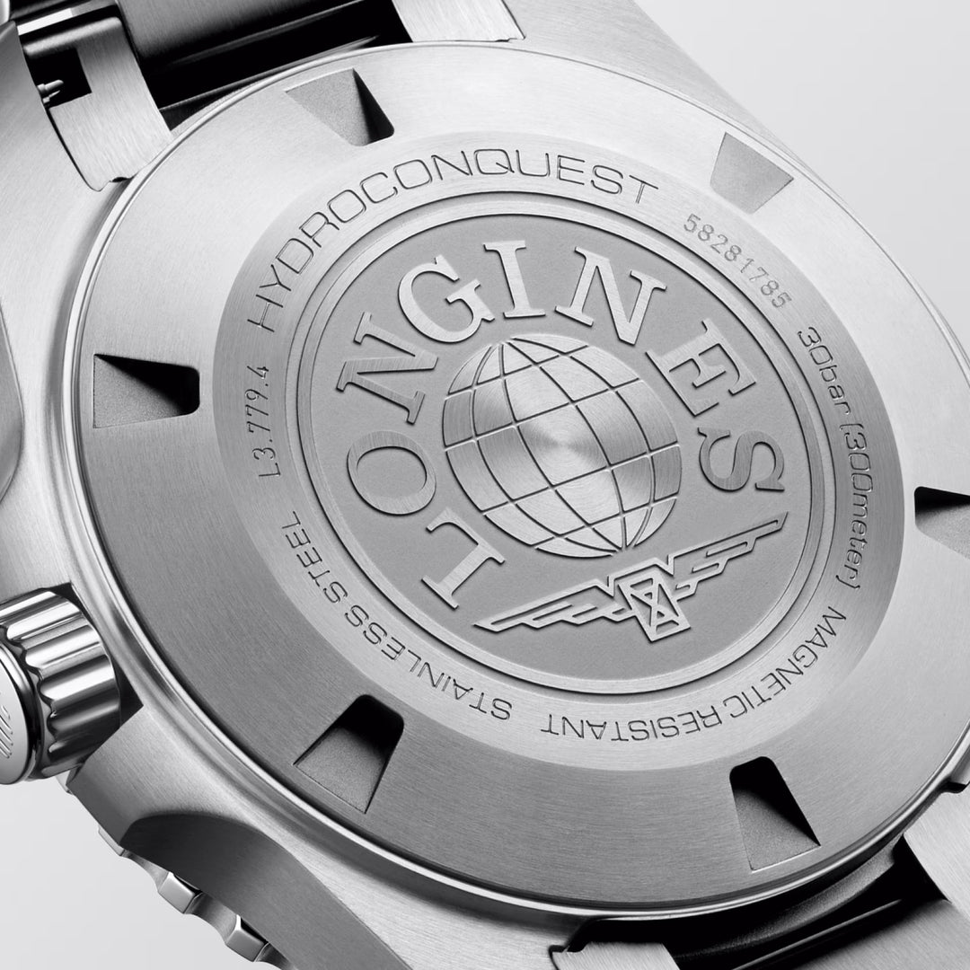 Longines Hydroconquest 39mm black automatic steel watch L3.779.4.56.6