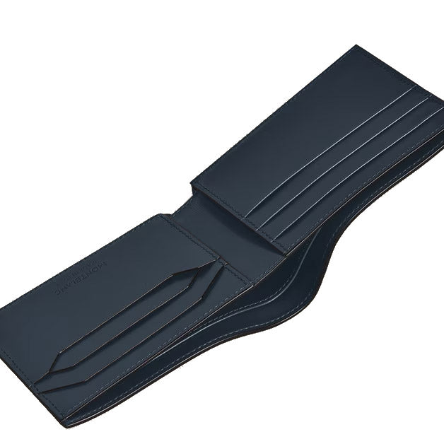 Montblanc 6-Pocket-Geldbörse Leder Meisterstück blauer Samt 220446