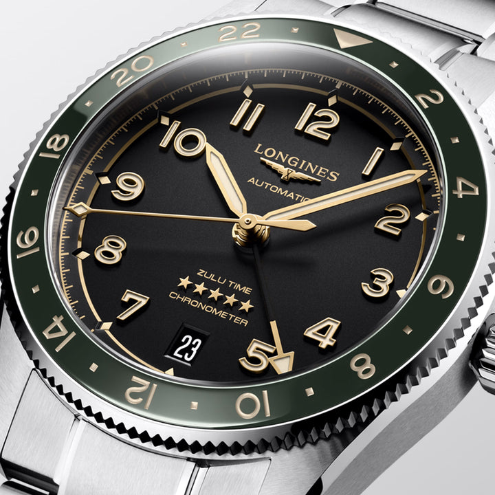 Longines Uhr Spirit Zulu Time 39 mm Anthrazit Automatik Stahl L3.802.4.63.6