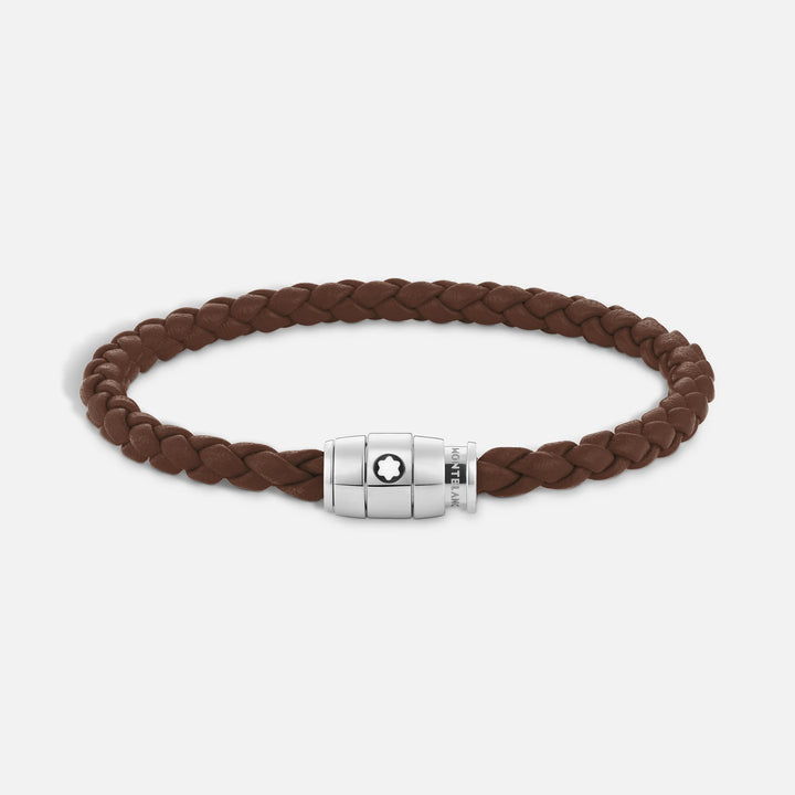 Montblanc 3-Ring-Stahlarmband und Meisterstück Brown Fawn-Leder, Größe M 13600163