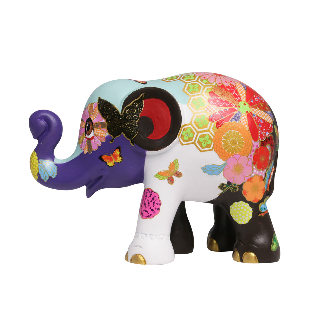Elefantenparade Elefant Happy Kiku 15 cm, limitierte Auflage von Chris Chun UK National Tour 2013 HAPPY KIKU 15