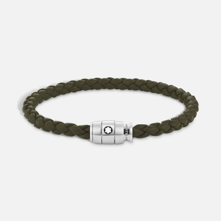 Montblanc 3-Ring-Stahlarmband und Meisterstück Kaki-Leder, Größe L 13600568