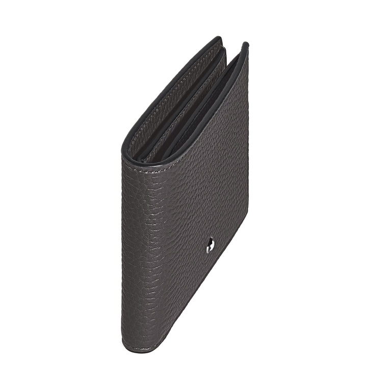 Montblanc 6 pocket wallet in grained leather forged iron 223013