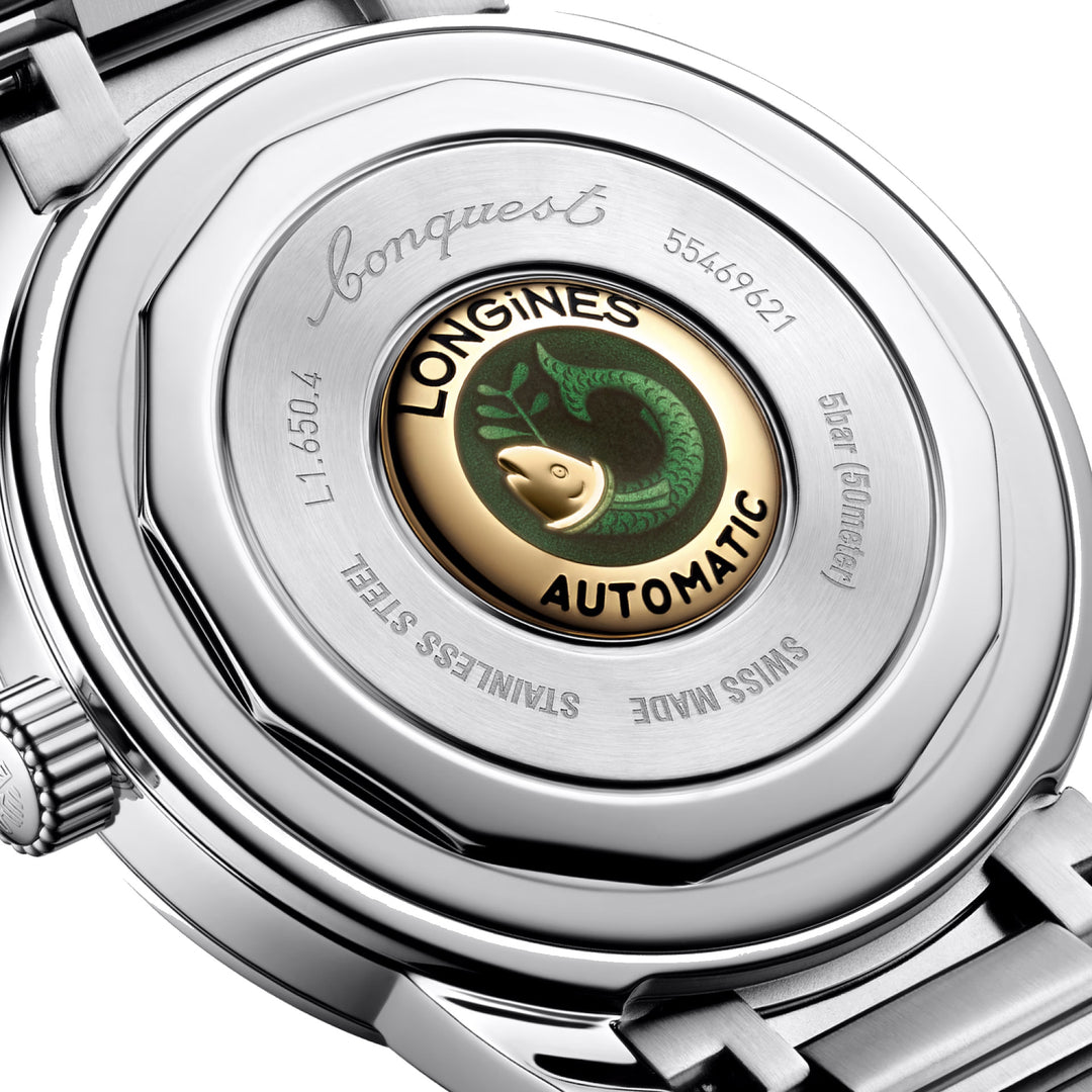 Longines Heritage 40mm zwart stalen automatisch horloge L1.650.4.52.6