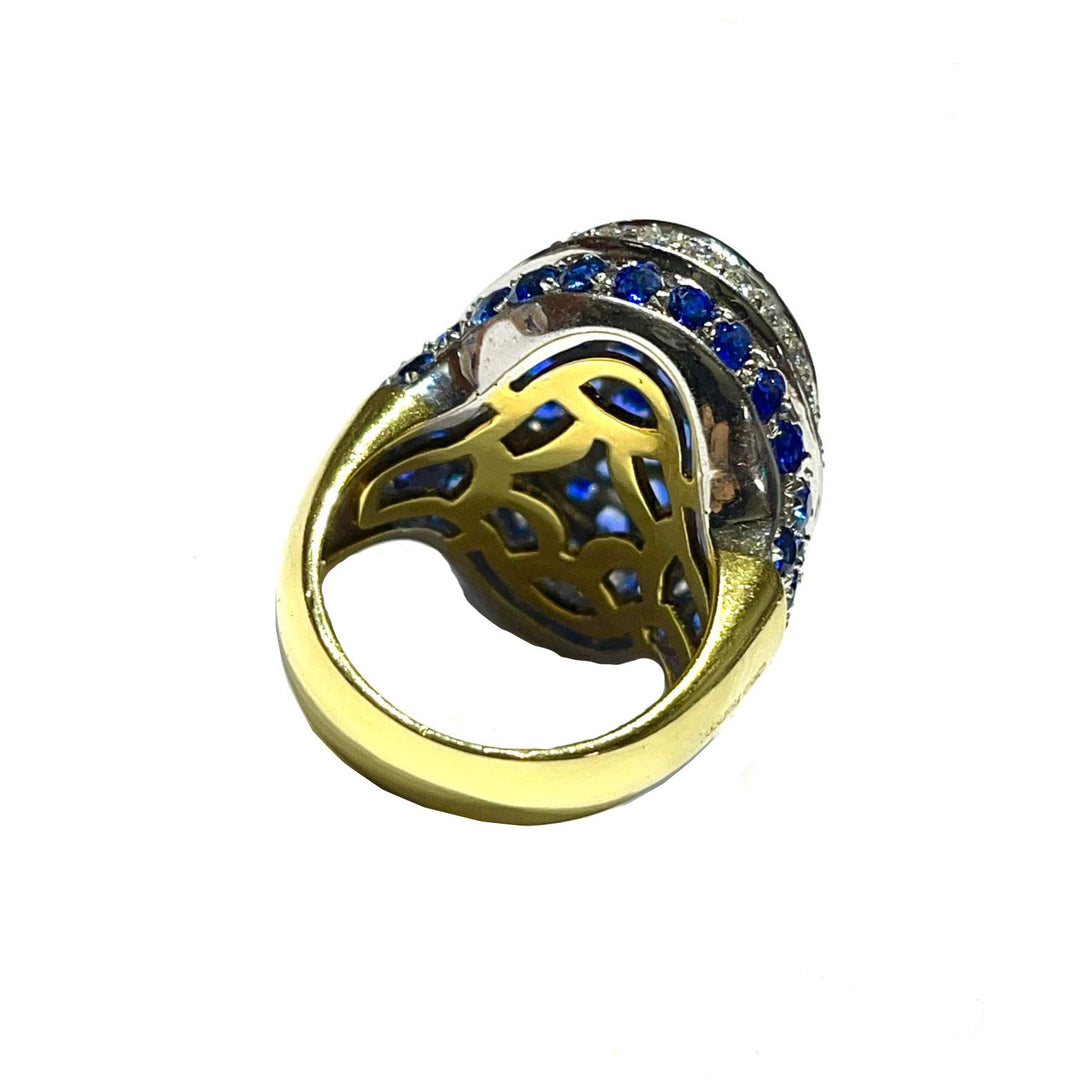 GoldTrend ring 18kt gold diamond sapphires 0056AG