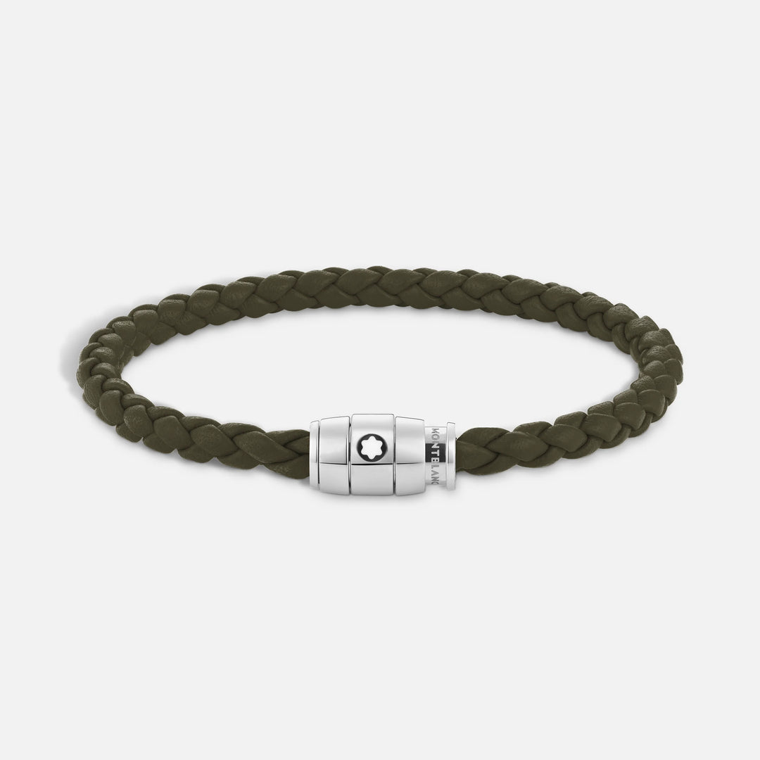 Montblanc stalen band met 3 ringen en Meisterstück Kaki leer maat S 13600360