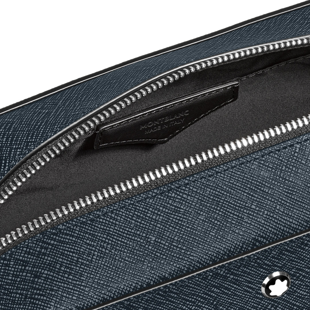 Montblanc Sartorial blauwe tweed clutch 220339