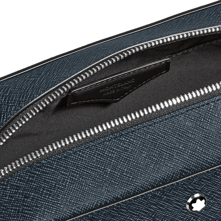 Montblanc Sartorial blauwe tweed clutch 220339