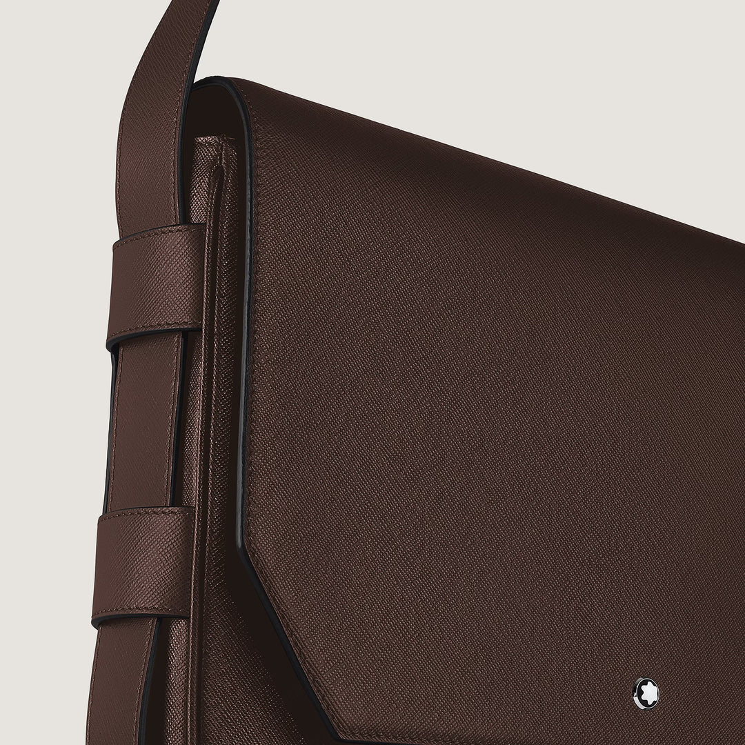 Montblanc Sartorial Ebony color leather messenger bag 222931