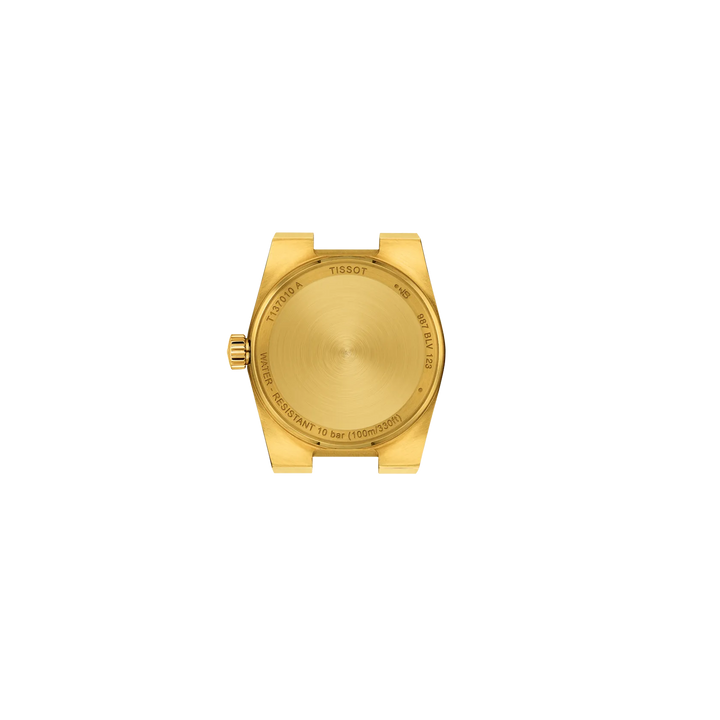 Tissot PRX 25 mm champagne kwartsstaal geel goud PVD afwerking T137.010.33.021.00