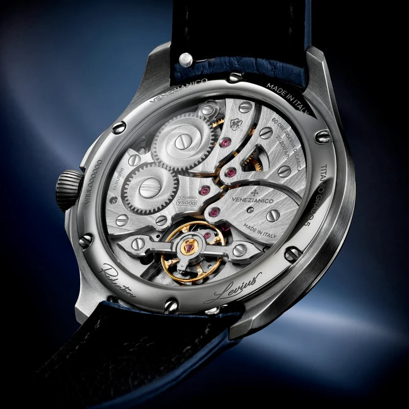 Venezianico Redentore Levius 38 mm blauw automatisch titanium 1521500