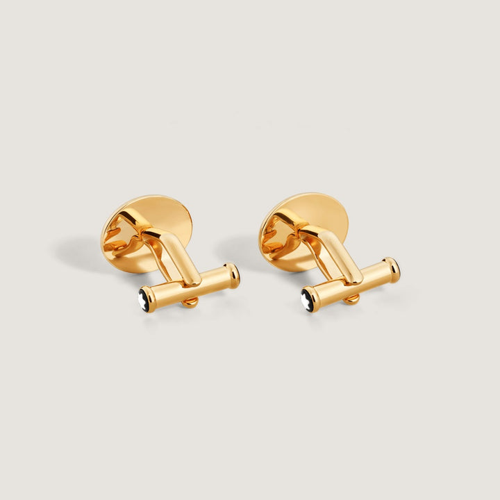 Montblanc ovale Meisterstück manchetknopen staal PVD geelgouden afwerking 134469