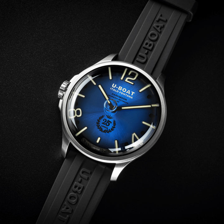 U-BOAT horloge Darkmoon 25° Limited Edition SS Blue Soleil 46mm blauw quartz staal 2029