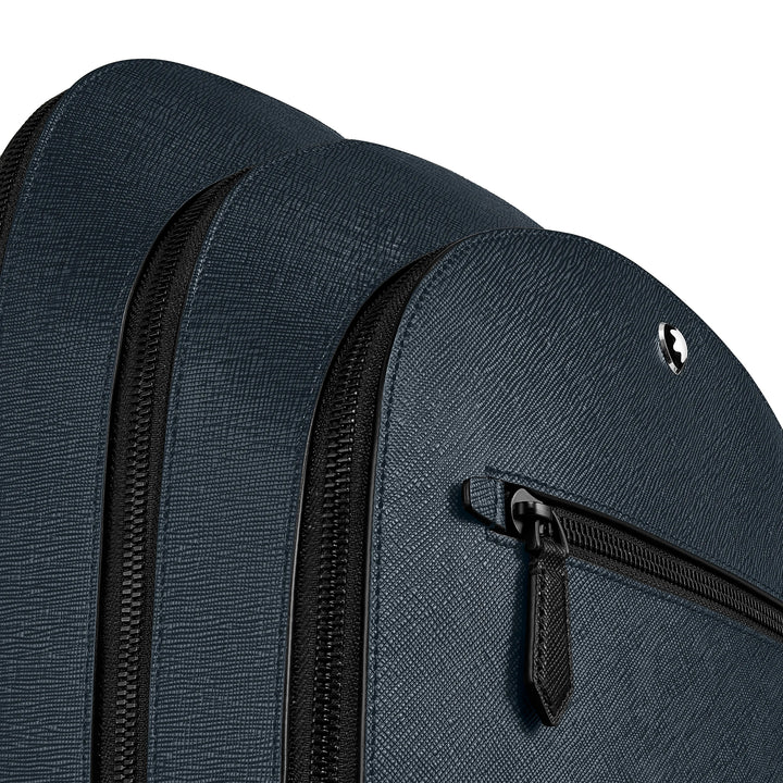 Montblanc medium backpack with 3 compartments Sartorial blue tweed 220335