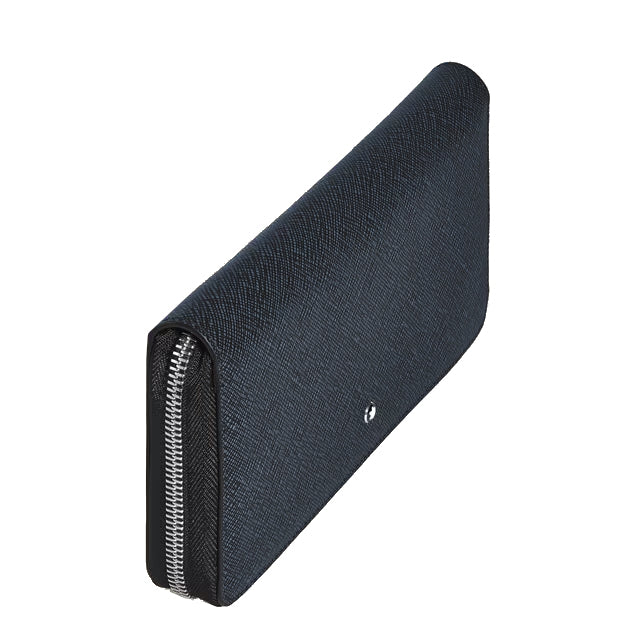 Montblanc wallet 12 compartments with zip Sartorial blue tweed 220365
