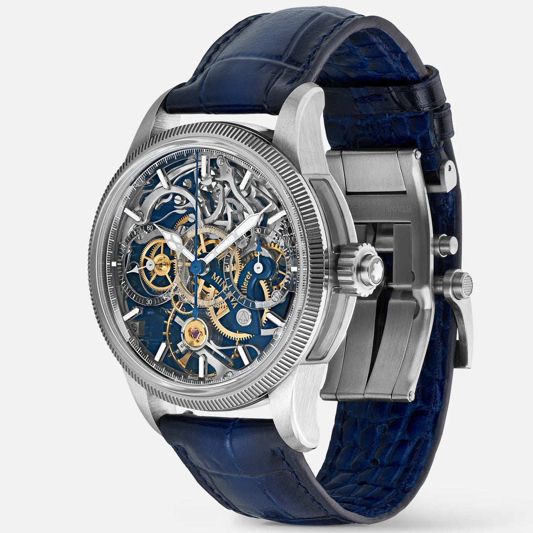 Montblanc horloge 1858 The Unveiled Minerva Chronograph Limited Edition - 100 stuks 43 mm skelet handmatig staal 133296