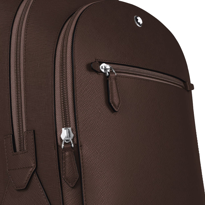 Montblanc medium rugzak 3 compartimenten Kleermakersleer Ebony kleur 222929