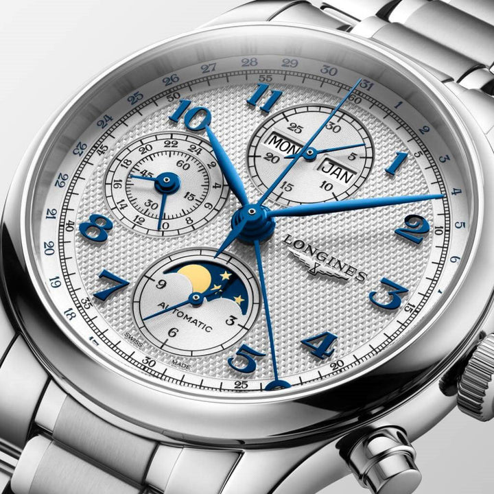 Longines watch Master Collection Chrono Moonphase 41mm silver automatic steel L2.962.4.73.6